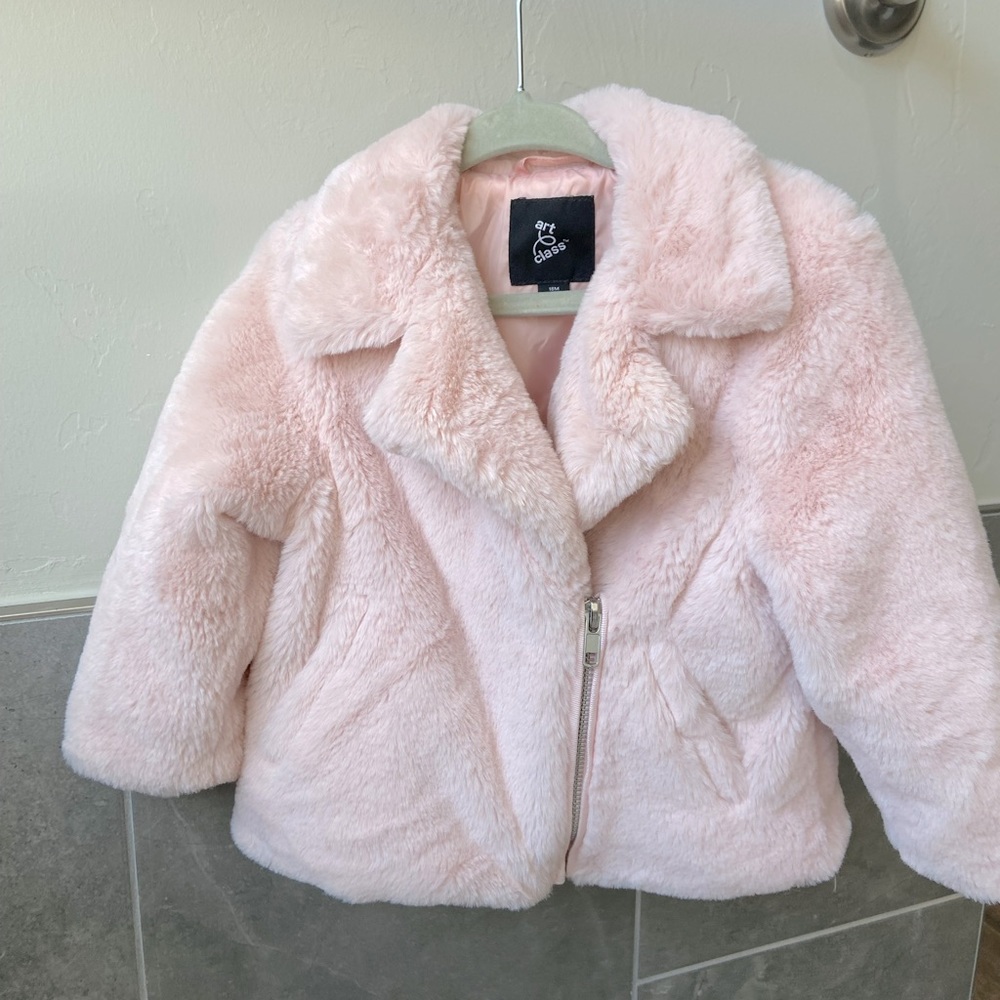 Toddler Pink Fuzzy Jacket
